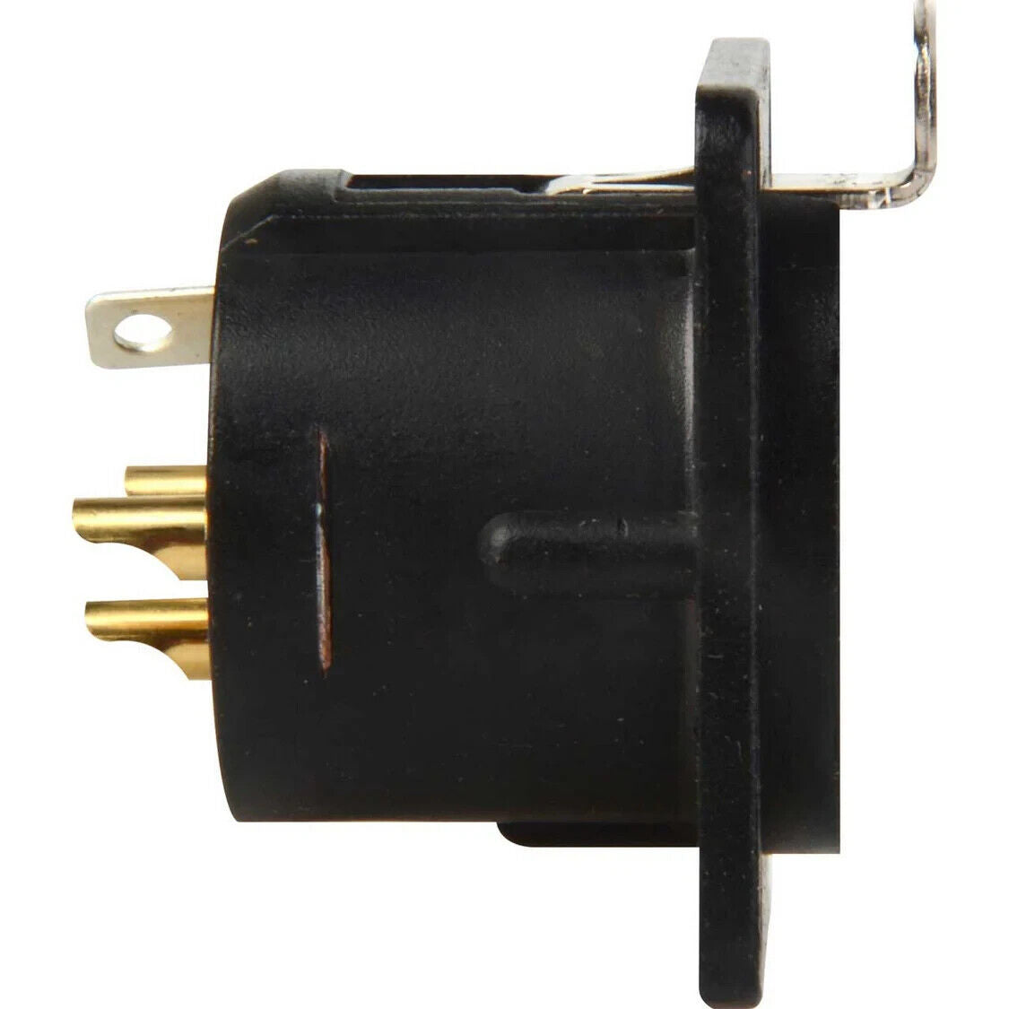 Neutrik NC3FD-L-B-1 3-Pin Female XLR Panel Chassis Mount Connector, Latching, Gold Contacts