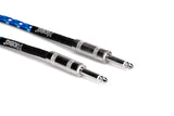 Hosa 3GT-18C2 Straight to Same Cloth Guitar Cable 18 Foot Blue/Green/White - accessories