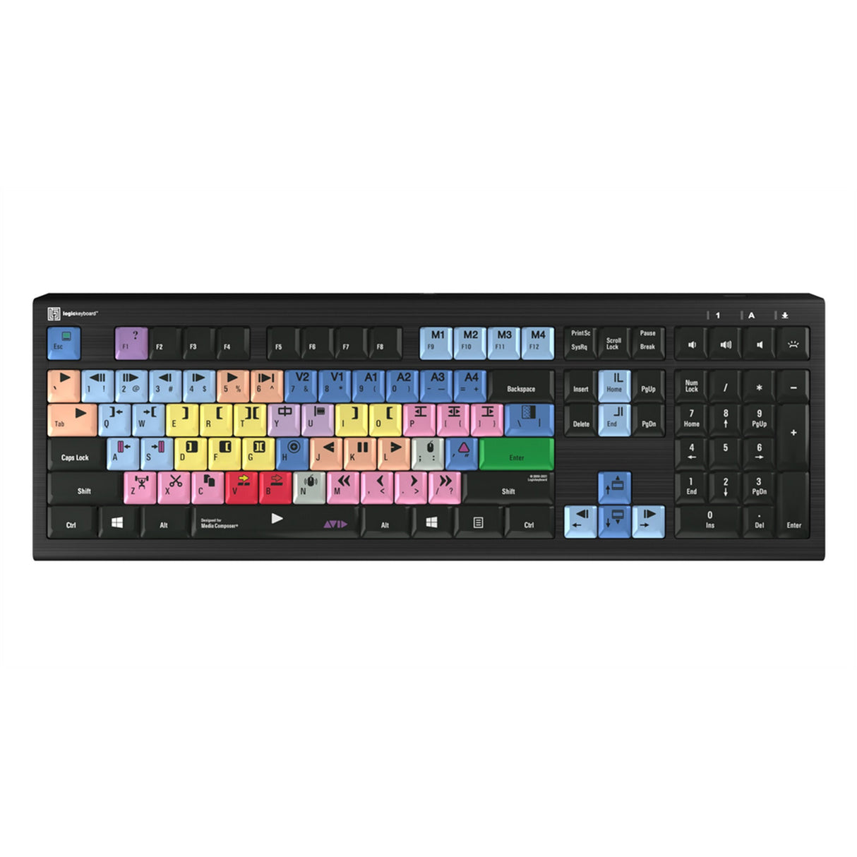 Logickeyboard Avid Media Composer PC Astra 2 Backlit Shortcut Keyboard