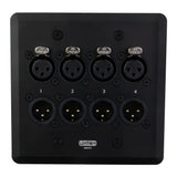 SoundTools WallCAT 2 Gang Wall Panel with 4 Female and 4 Male XLR to RJ45