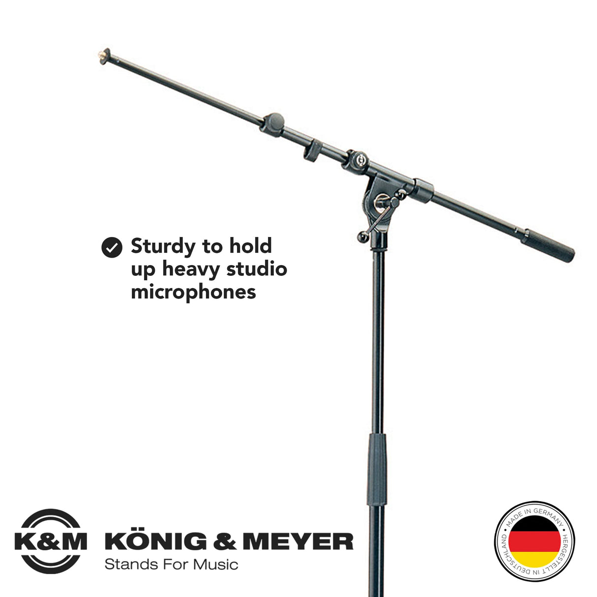 K&M 210/9 Microphone Stand with Telescopic Boom Arm