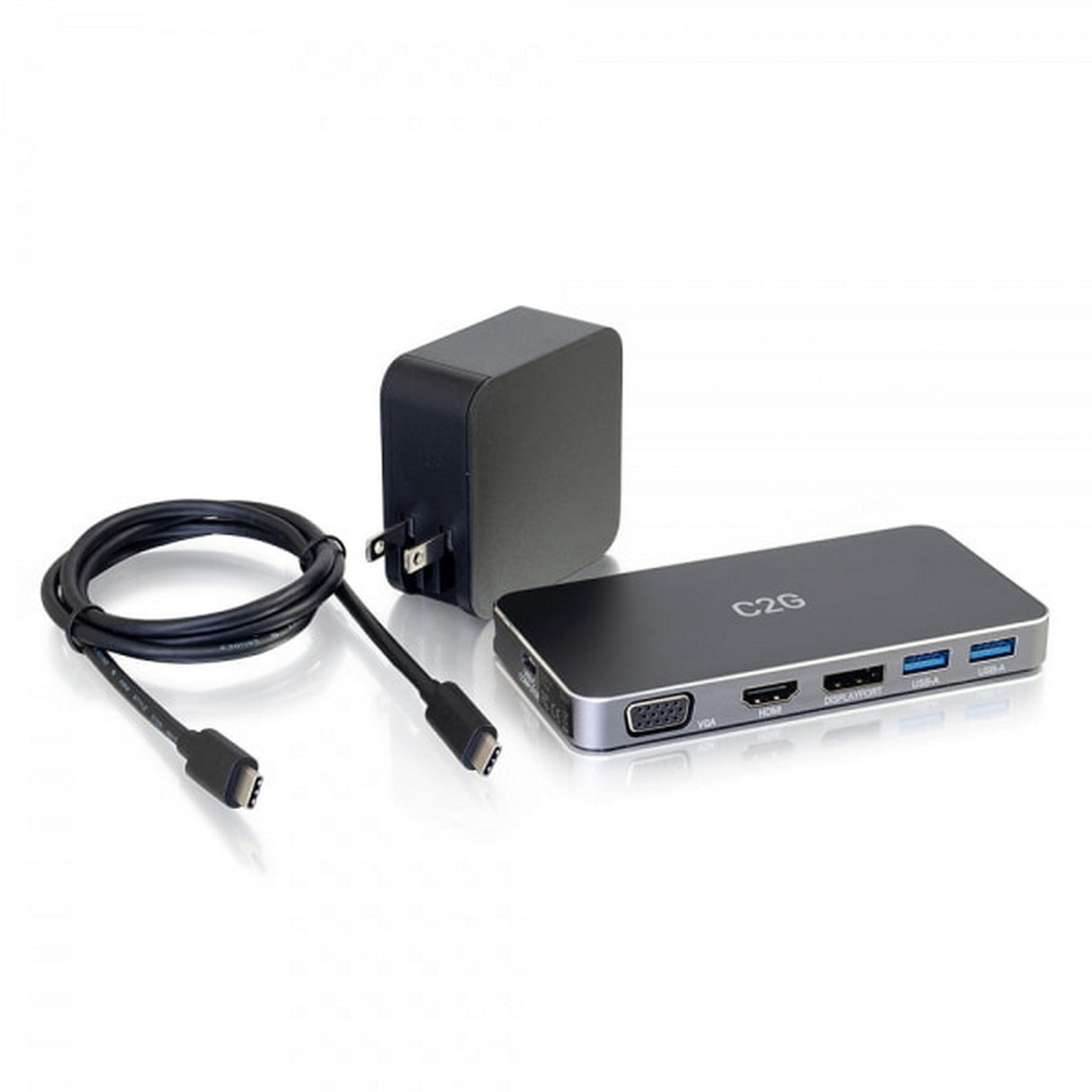 C2G USB-C 7-In-1 Dual Display Dock Kit for Laptops