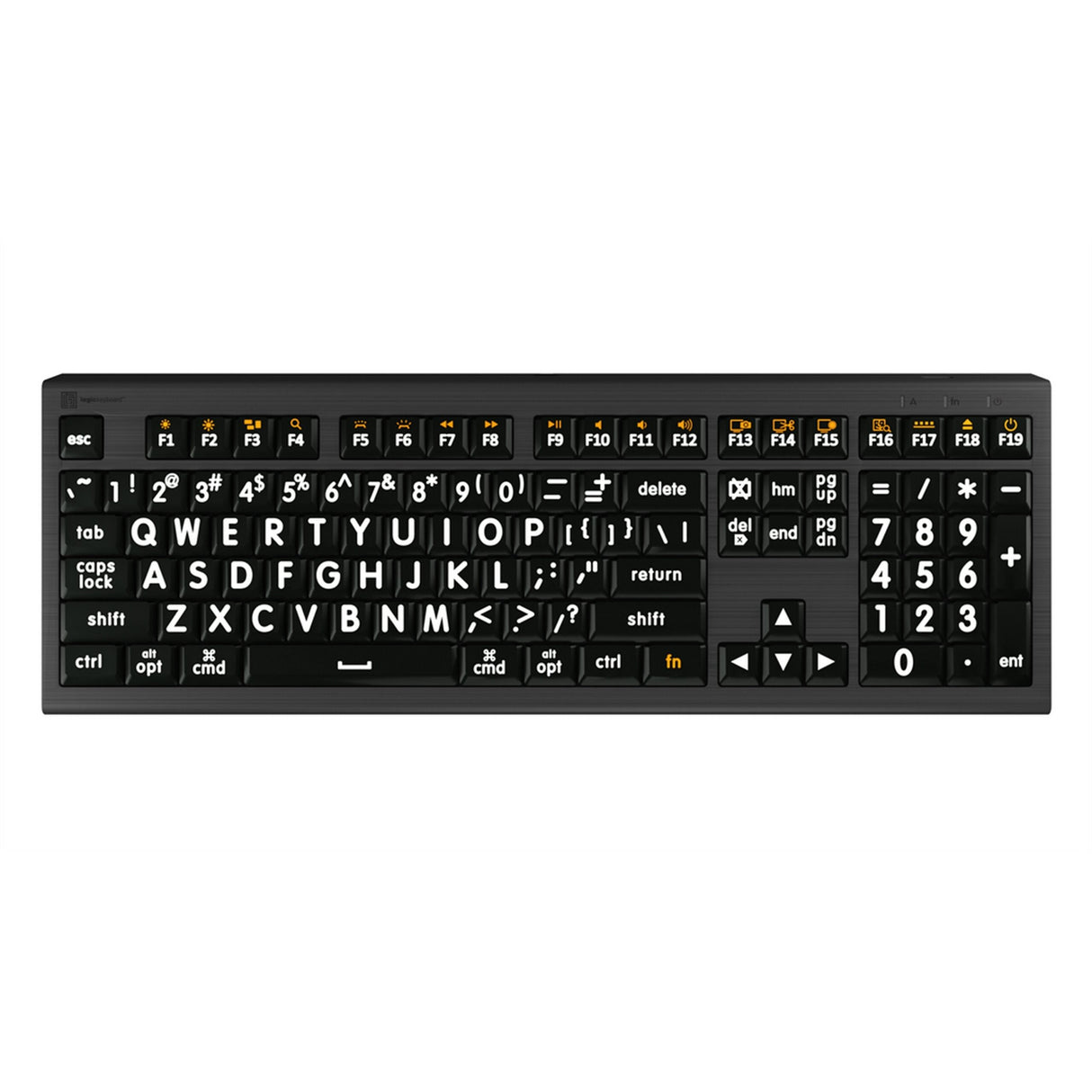 Logickeyboard XLPrint MAC Astra 2 White on Black Backlit Keyboard