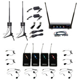 VocoPro BOOST-PLAY-4 Long-Range 4-Channel Digital Wireless Headset/Lavalier Microphone System 902-927.2 MHz