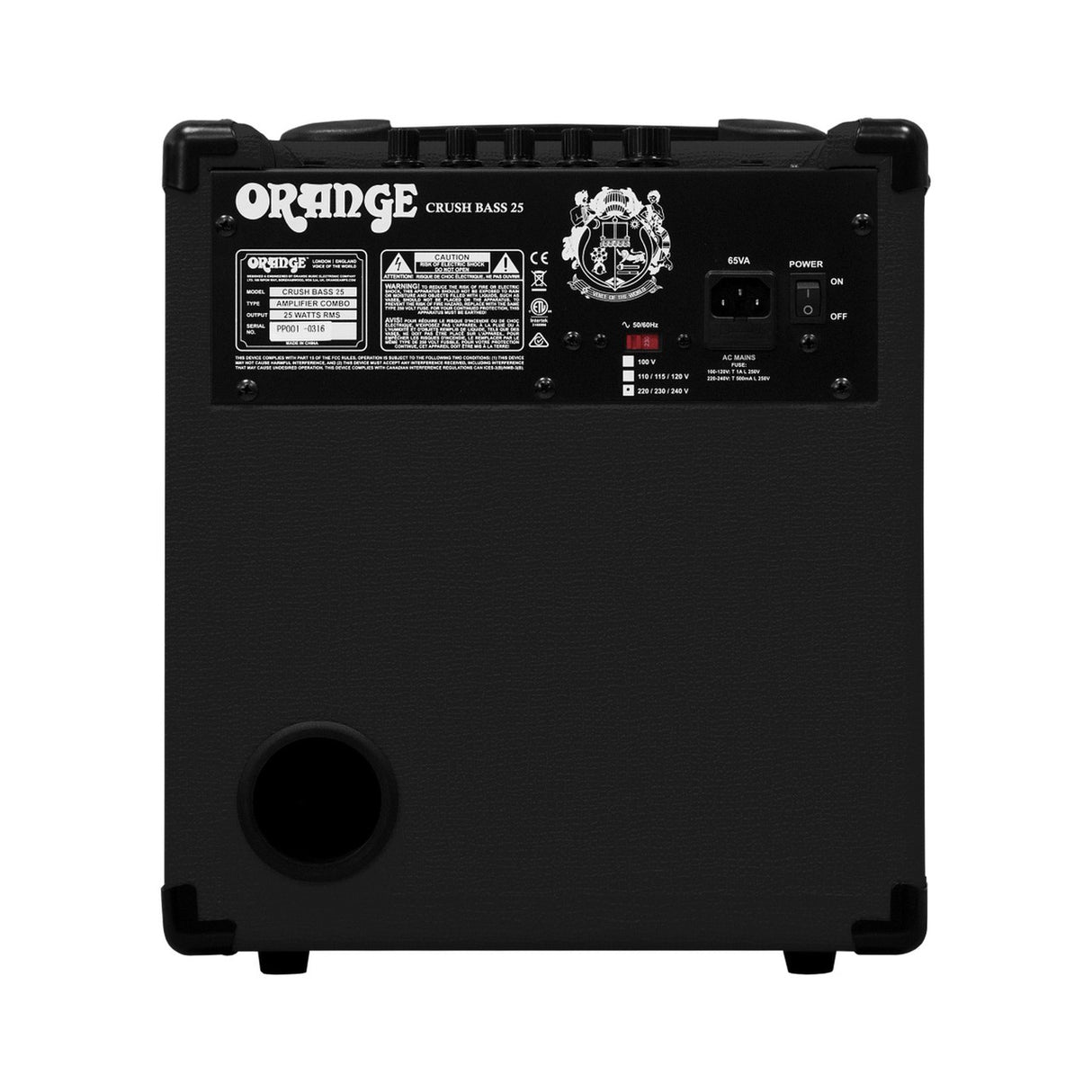 Orange CRUSH-BASS-25-BLK | 25 Watt 8 Inch Bass Amp Combo Black