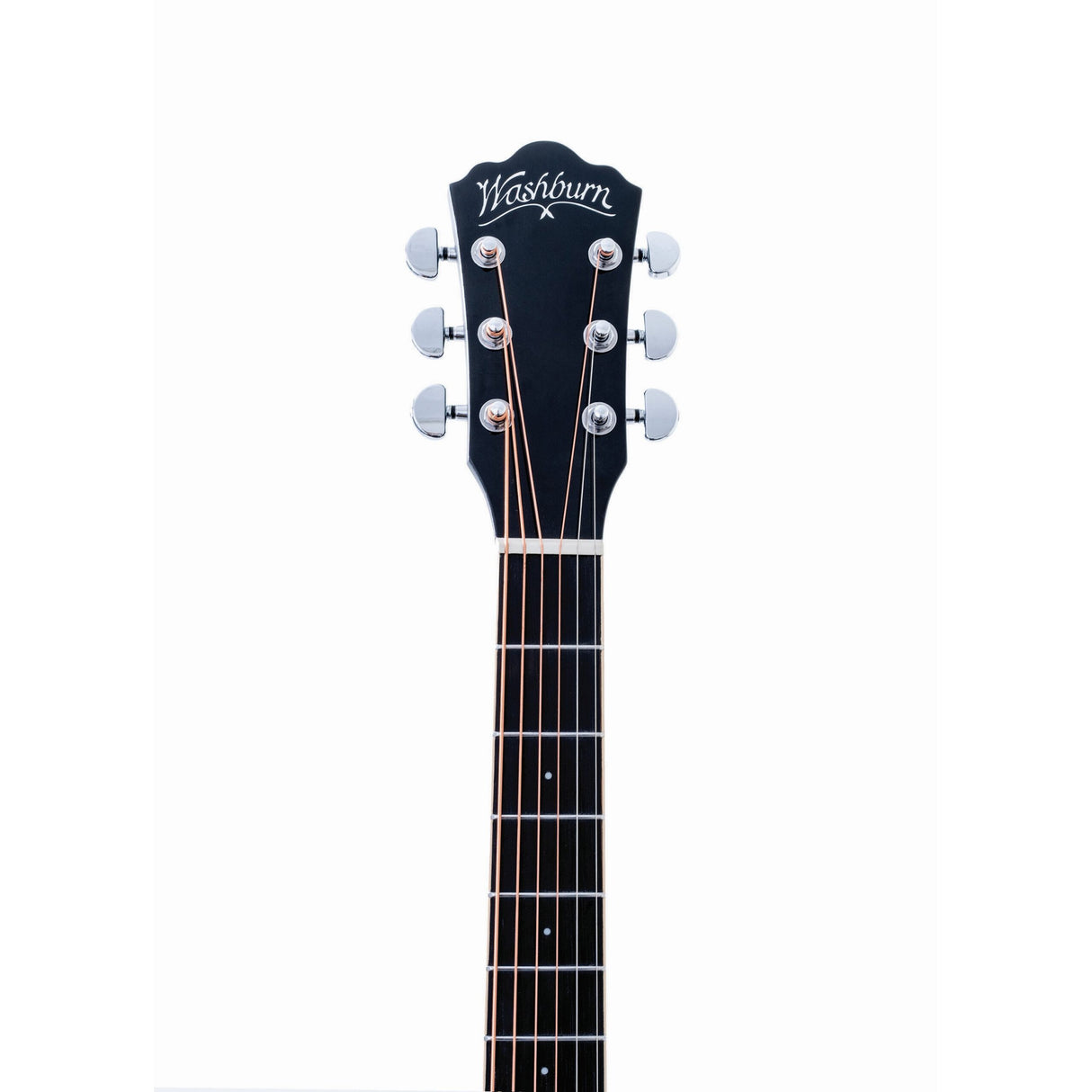 Washburn DFBACEB Deep Forest Burl Grand Auditorium Acoustic Guitar, Black Fade