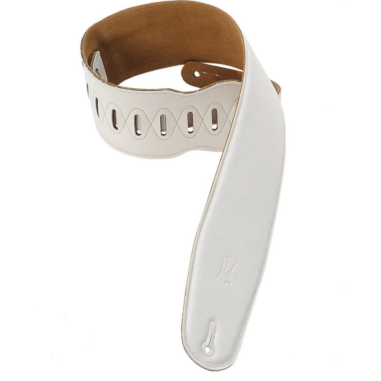 Levy's 3 1/2-Inch Wide White Garment Leather Bass Strap