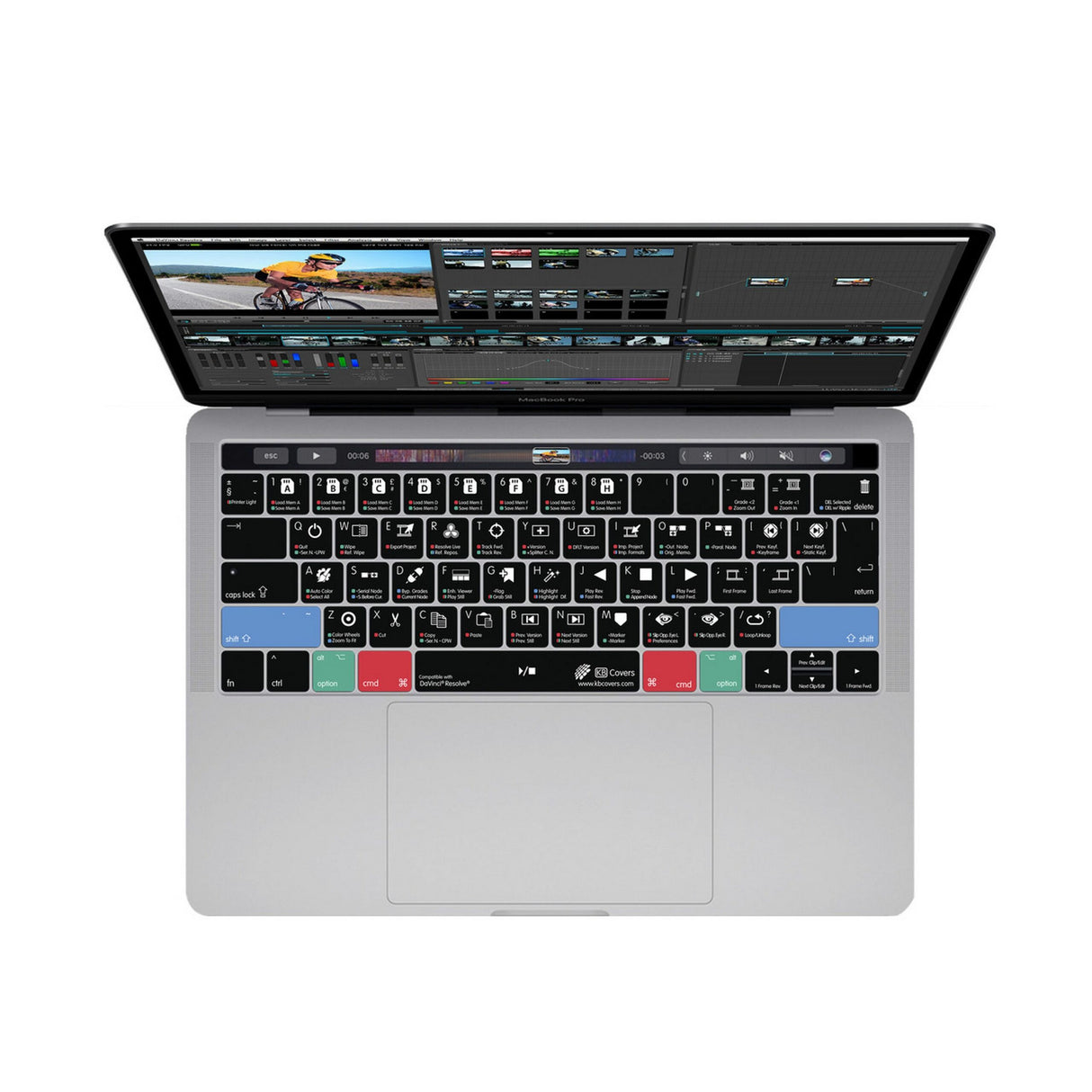 KB Covers DaVinci Resolve Keyboard Cover for MacBook Pro Late 2016+ with Touch Bar