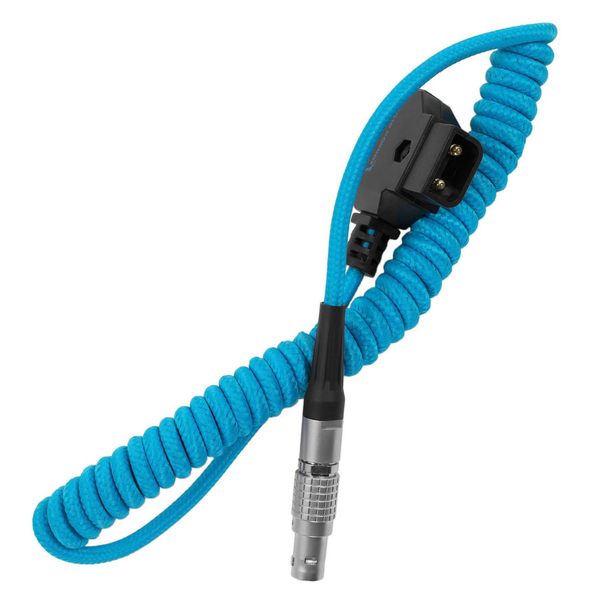 Kondor Blue Coiled D-Tap to LEMO 2 Pin 0B Male Power Cable for Zcam /Teradek