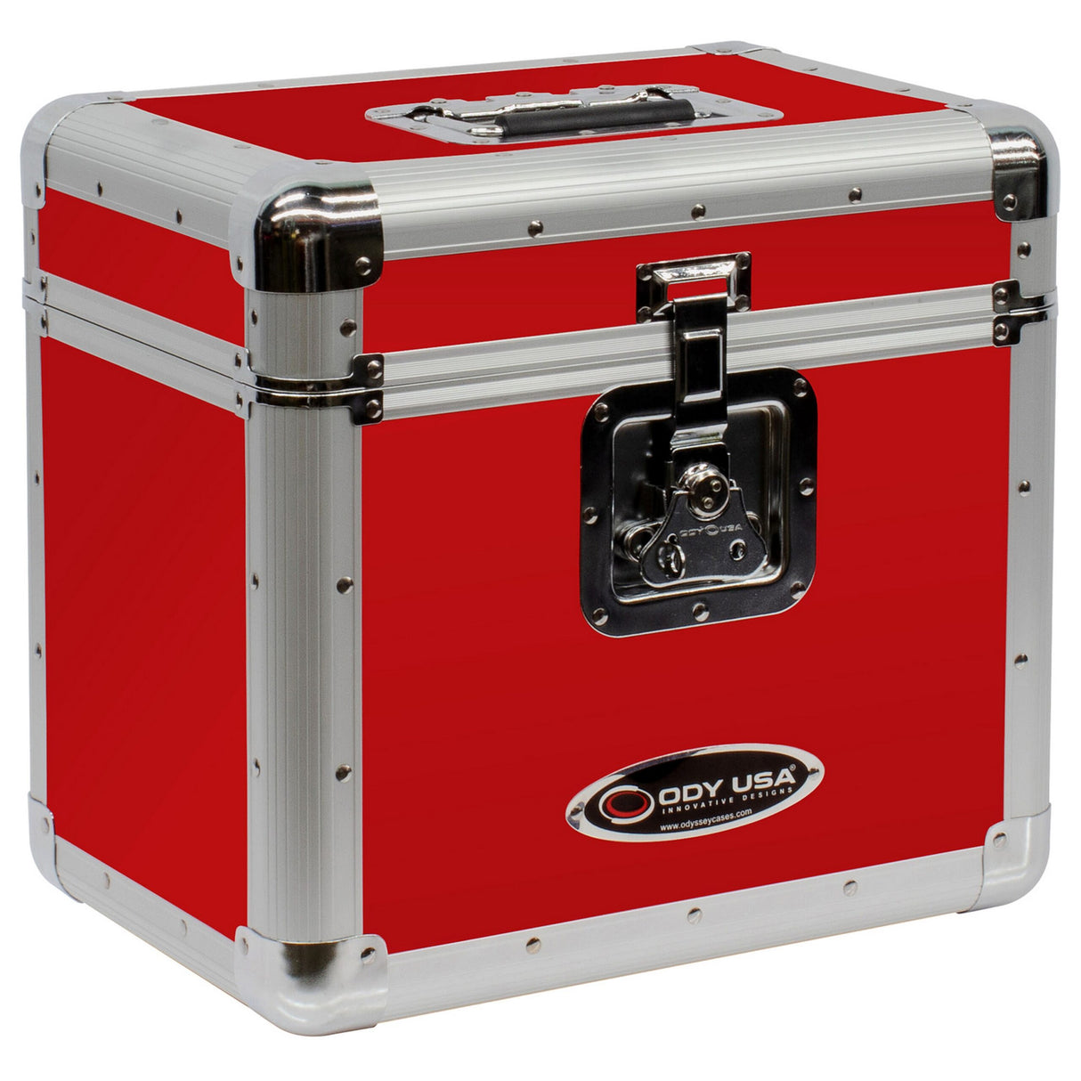 Odyssey KLP2RED KROM Series Stackable Record/Utility Case for 12-Inch Vinyl Records/LPs, Red