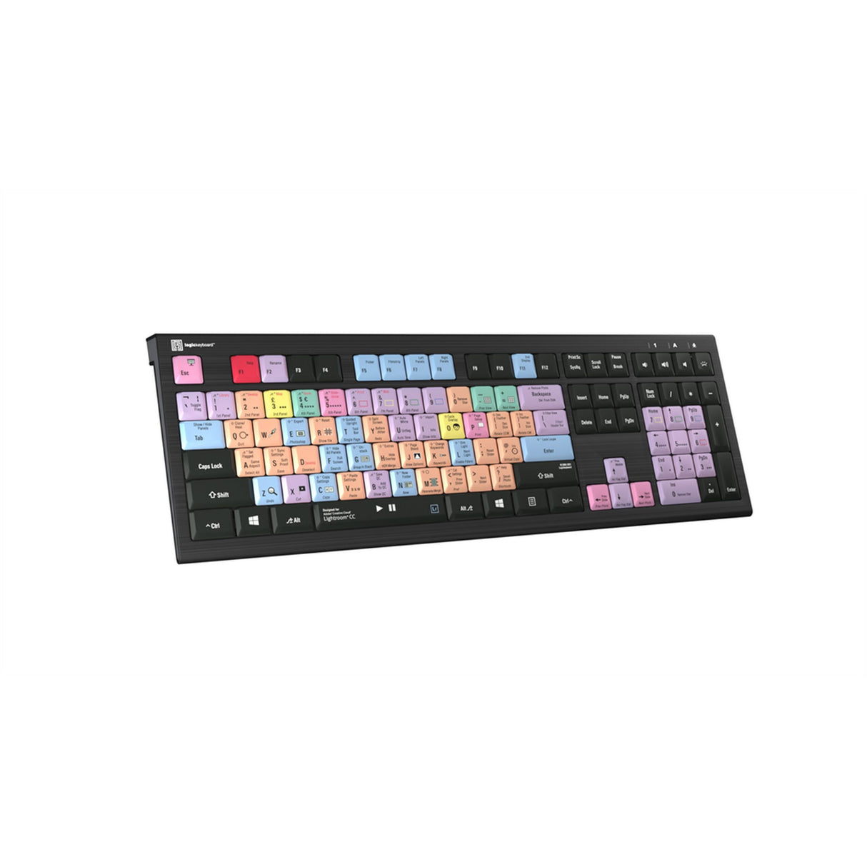 Logickeyboard LKB-LGTRCC-A2PC-US Adobe LightRoom CC/6 PC Astra 2 Backlit Shortcut Keyboard