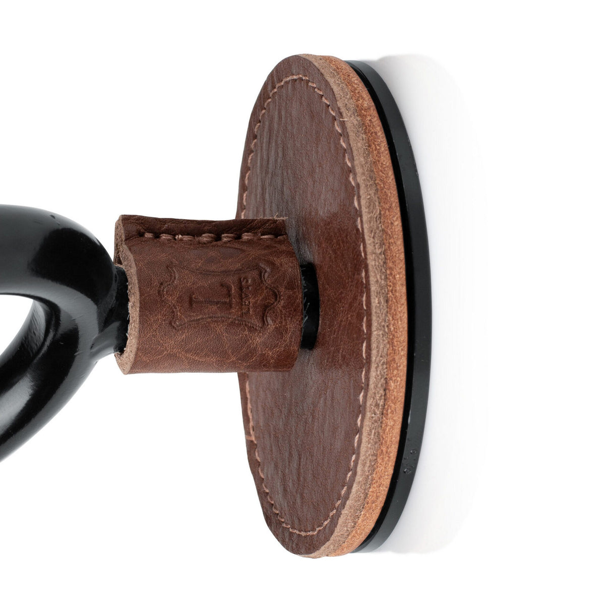 Levy's Black Forged Guitar Hanger with Brown Leather