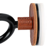 Levy's Black Forged Guitar Hanger with Tan Leather