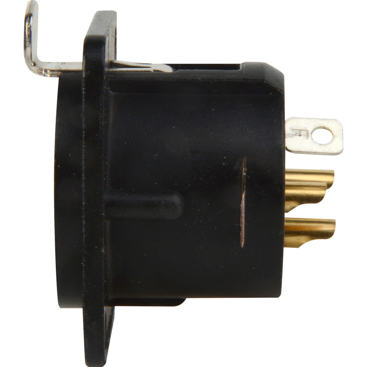 Neutrik NC3FD-L-B-1 3-Pin Female XLR Panel/Chassis Mount Connector, Latching, Black/Gold