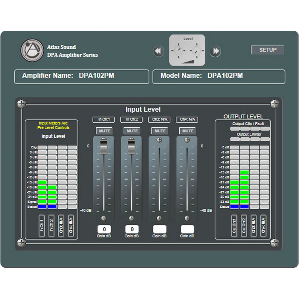 AtlasIED DPA-102PM 2‑Channel x 100W Networkable Pole Mount Power Amplifier