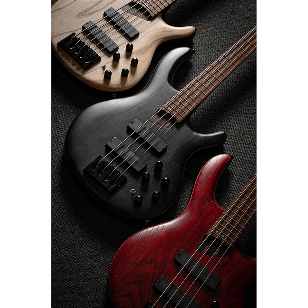 Cort B5 Element 5 String Bass Guitar, Transparent Black