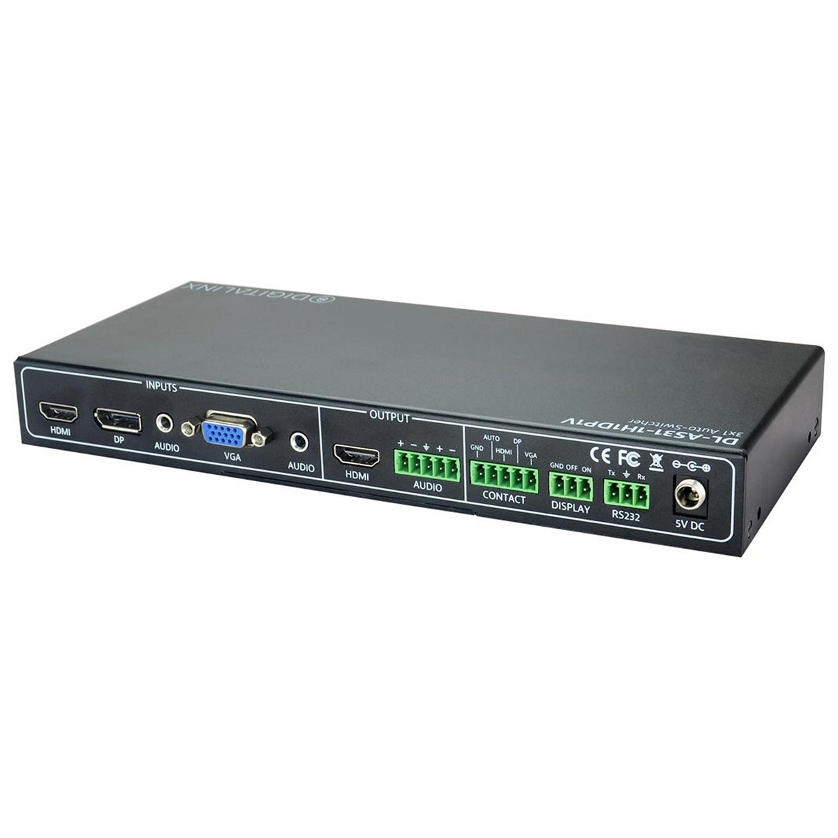 DigitaLinx DL-AS31-1H1DP1V 3 x 1 Auto Switcher with HDMI, Display Port and VGA Inputs