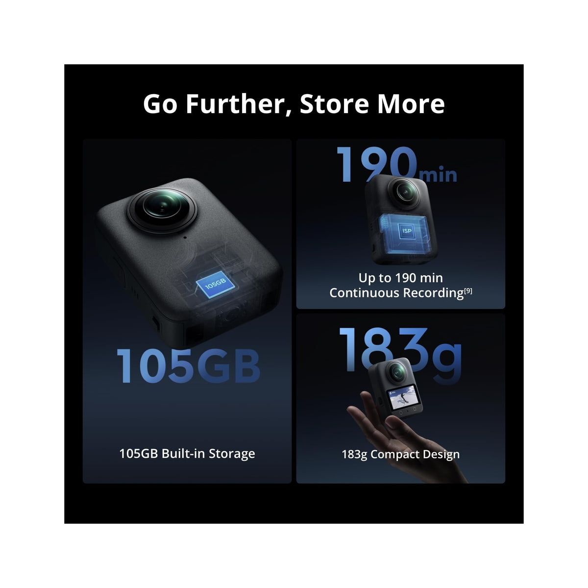 DJI Osmo 360 Adventure Combo 8K 360-Degree Action Camera with 3 Batteries