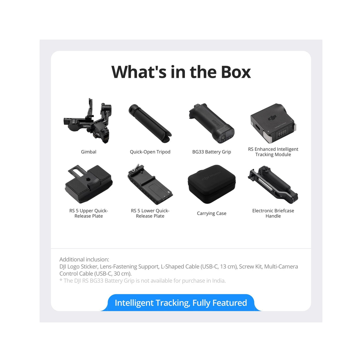 DJI RS 5 Combo 3-Axis Camera Gimbal with Tracking Module and Briefcase Handle