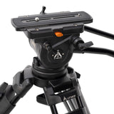 E-Image EI-7100-AAD 2-Stage Aluminum 100mm Fluid Head Tripod Kit with Dolly