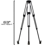 E-Image GA102-PTZ Aluminum PTZ Tripod with 100mm Flat Base