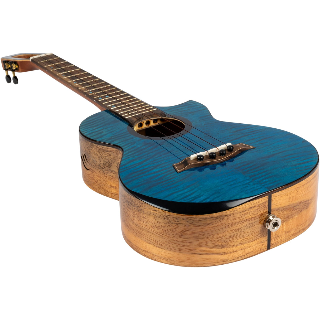 Flight Comet EQ-A Tenor Solid Flamed Maple Rosewood Ukulele, Blue