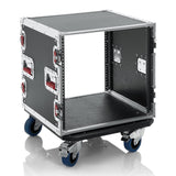 Gator G-TOUR 10U CAST ATA Wood Flight Rack Case with Casters, 10U 17-Inches Deep