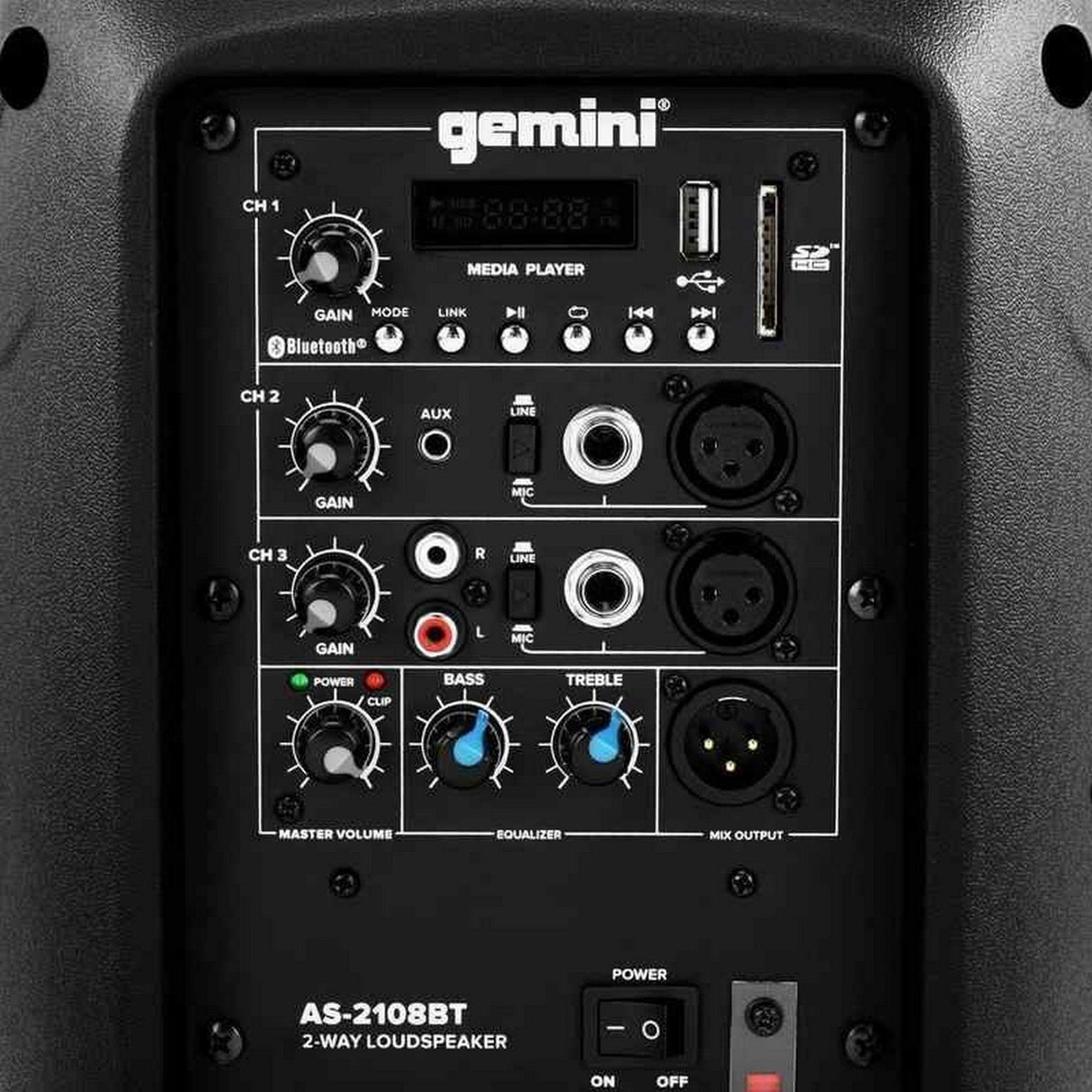 Gemini AS-2108BT Active 8 Inch 500 Watt Loudspeaker with Bluetooth