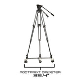 Ikan EG20A2D 2-Stage Aluminum 100mm Fluid Head Tripod and Dolly Kit with Counterbalance