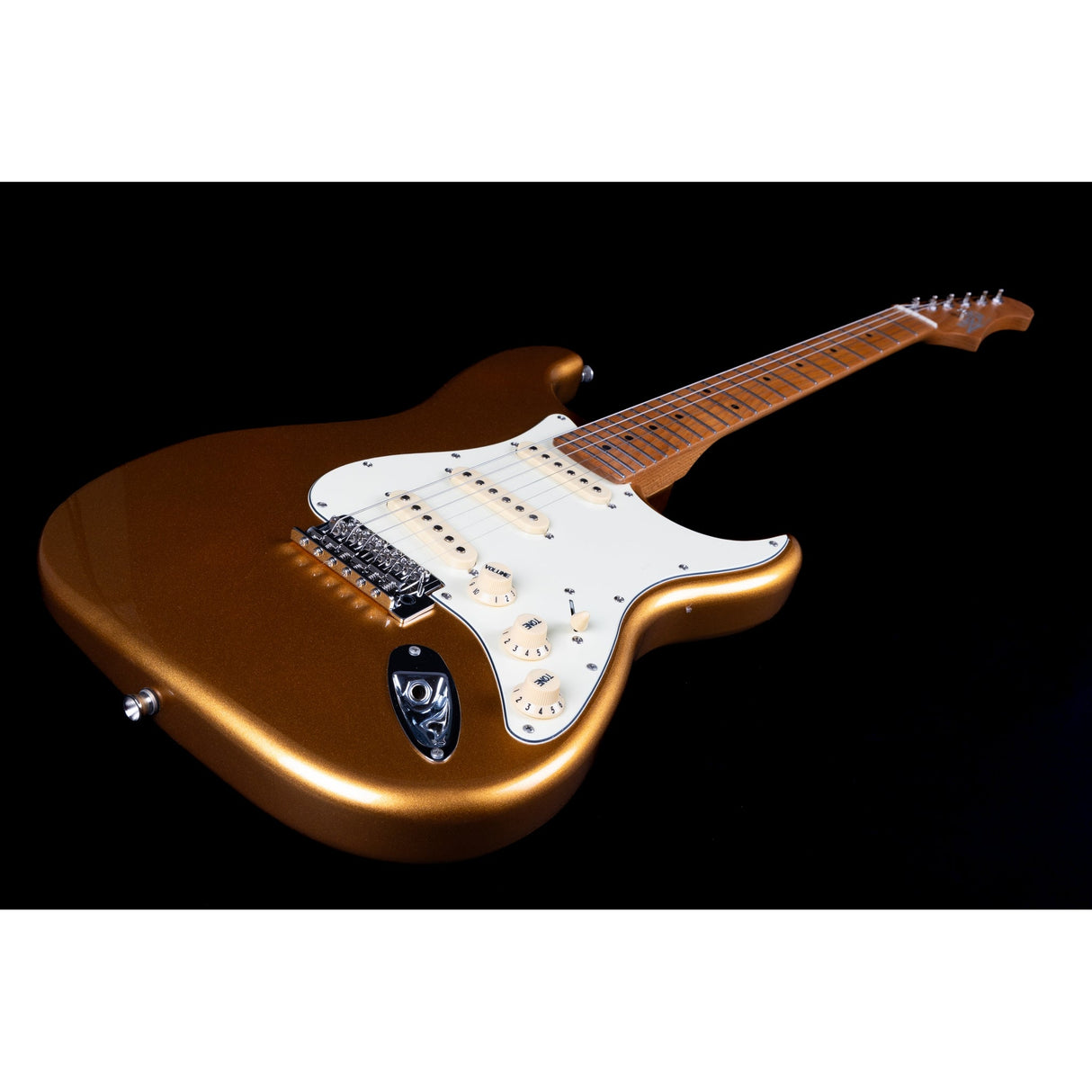 Jet Guitars JS-300 Canadian Roasted Maple Basswood Electric Guitar with SSS Ceramic Pickup, Gold