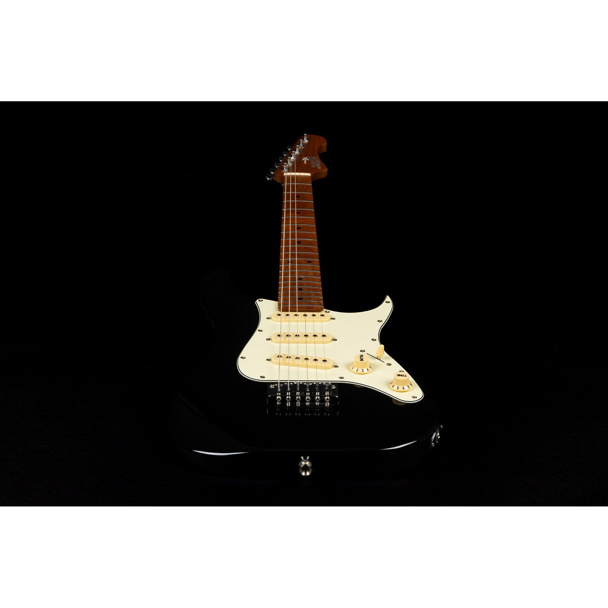 Jet Guitars JS-300 Mini Roasted Maple Electric Guitar, Black Finish