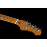 JET Guitars JS-450 OBL HSS Basswood Body Electric Guitar with Flamed Top, Roasted Maple Neck