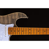 JET Guitars JS-450 TBK HSS Basswood Body Electric Guitar with Flamed Top, Roasted Maple Neck