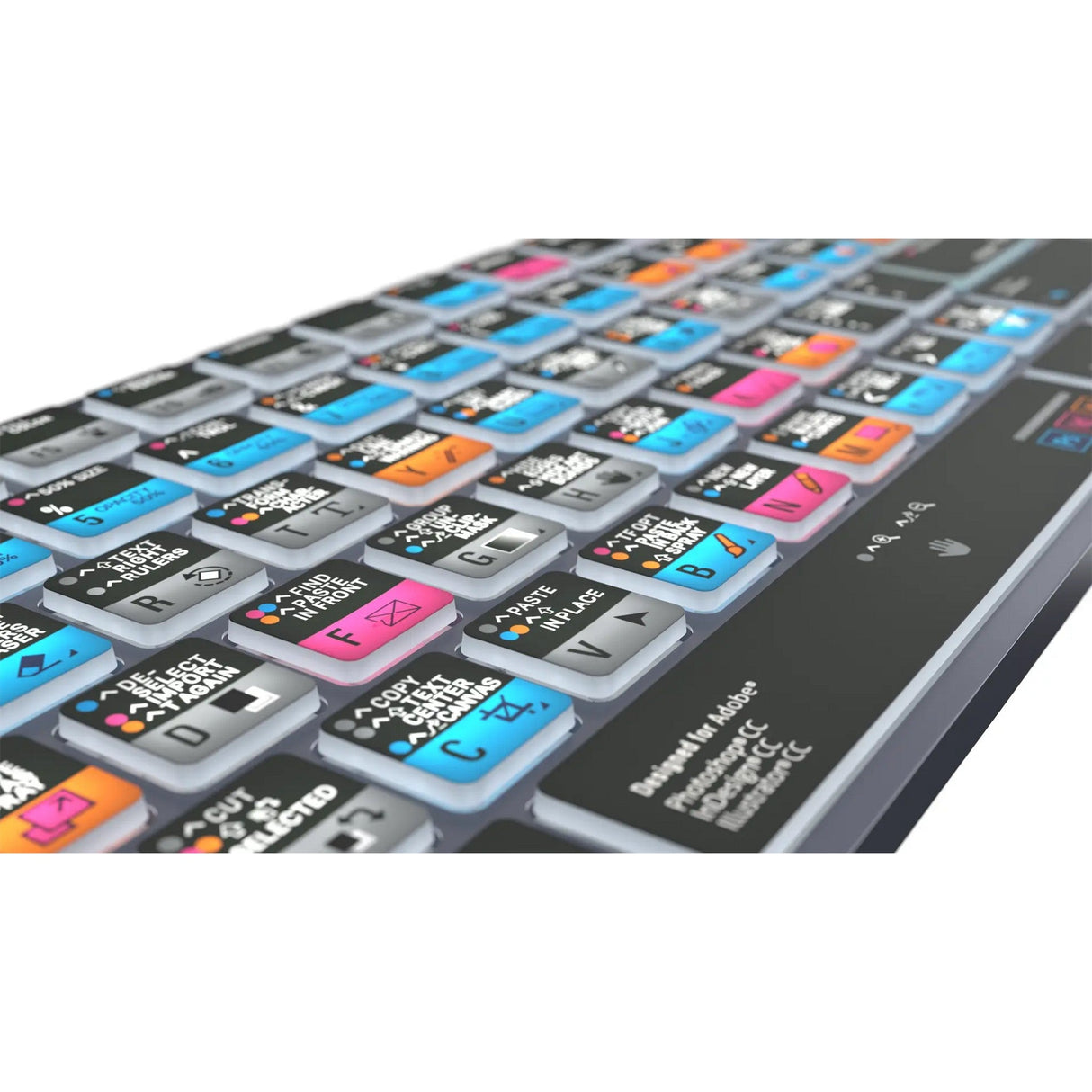 Logickeyboard TITAN Wireless Backlit Keyboard for Adobe Graphic Designer, US Windows