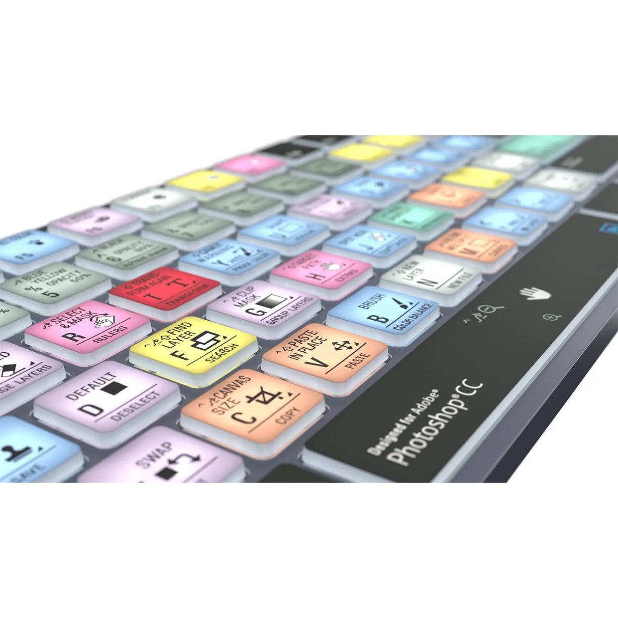 Logickeyboard TITAN Wireless Backlit Keyboard for Adobe Photoshop CC, US Windows