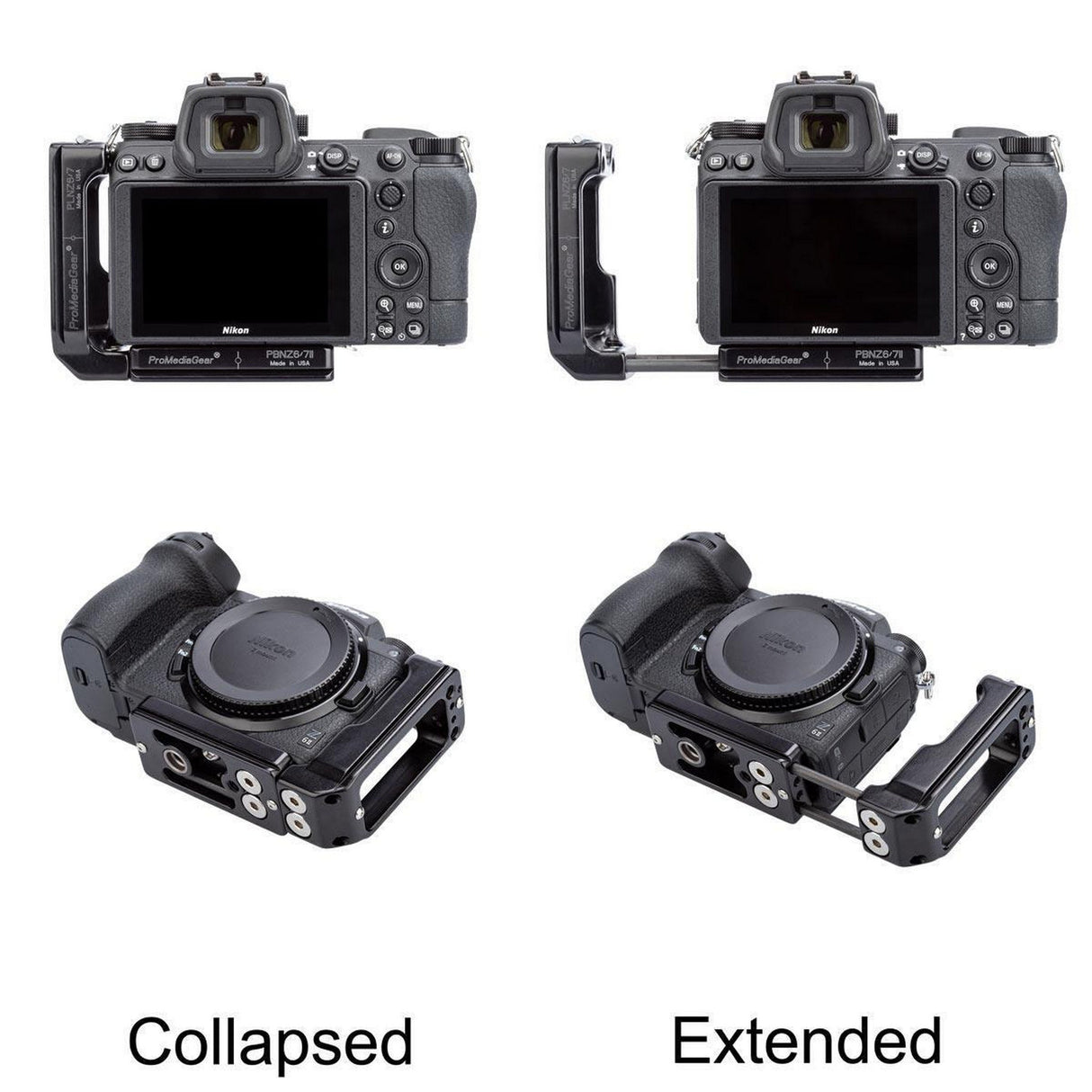 ProMediaGear PLNZ672 L-Bracket for Nikon Z6 II Z7 Mark II and Z6 Mark III Arca Swiss