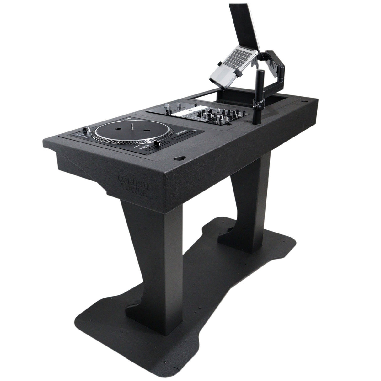 ProX XZF-DJTCDM Control Tower DJ Podium for Pioneer DJ CDJ-3000, Denon SC6000 CD Players, RANE Twelve Turntable, Black