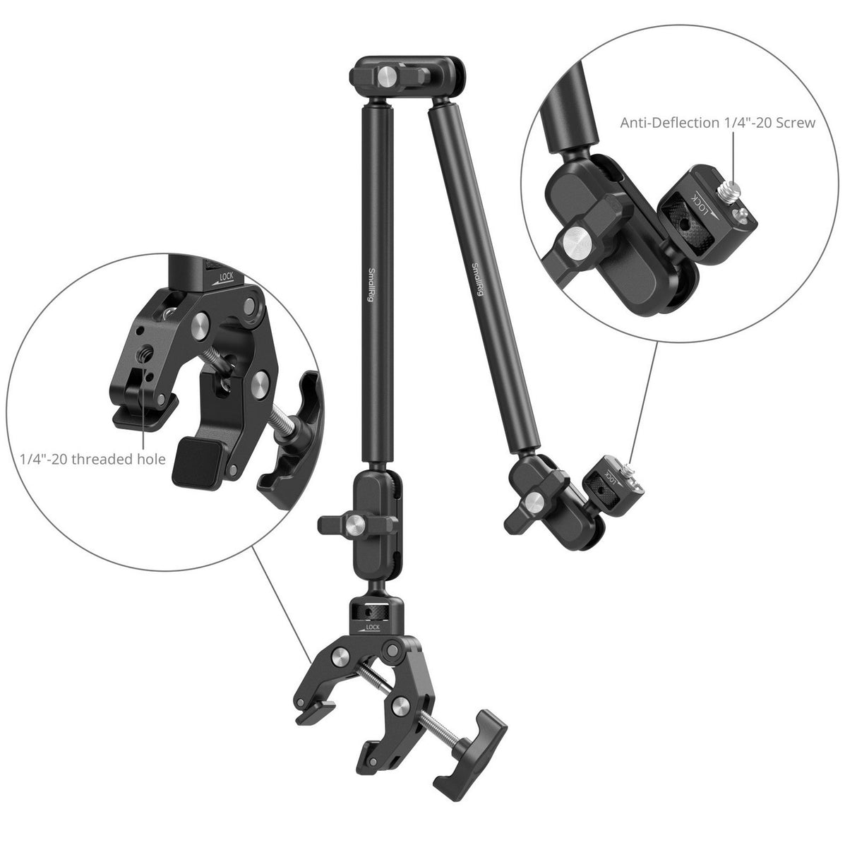 SmallRig 5626 Desktop Magic Arm with Crab-Shaped Clamp Kit Camera Mount
