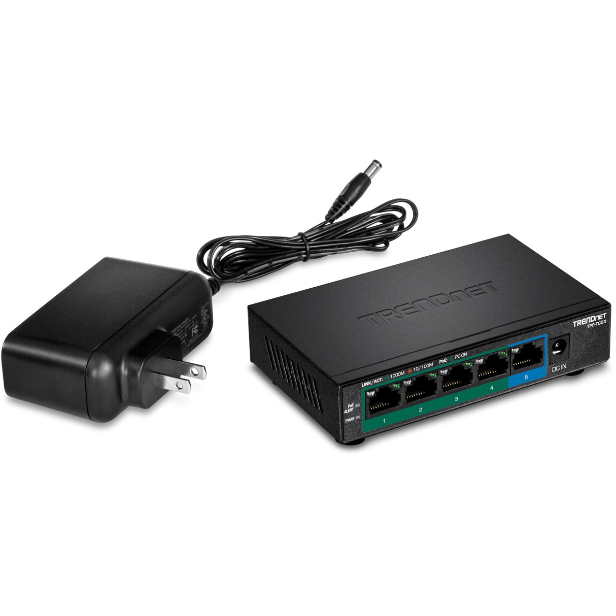 TRENDnet TPE-TG52 5-Port Gigabit PoE+ Switch