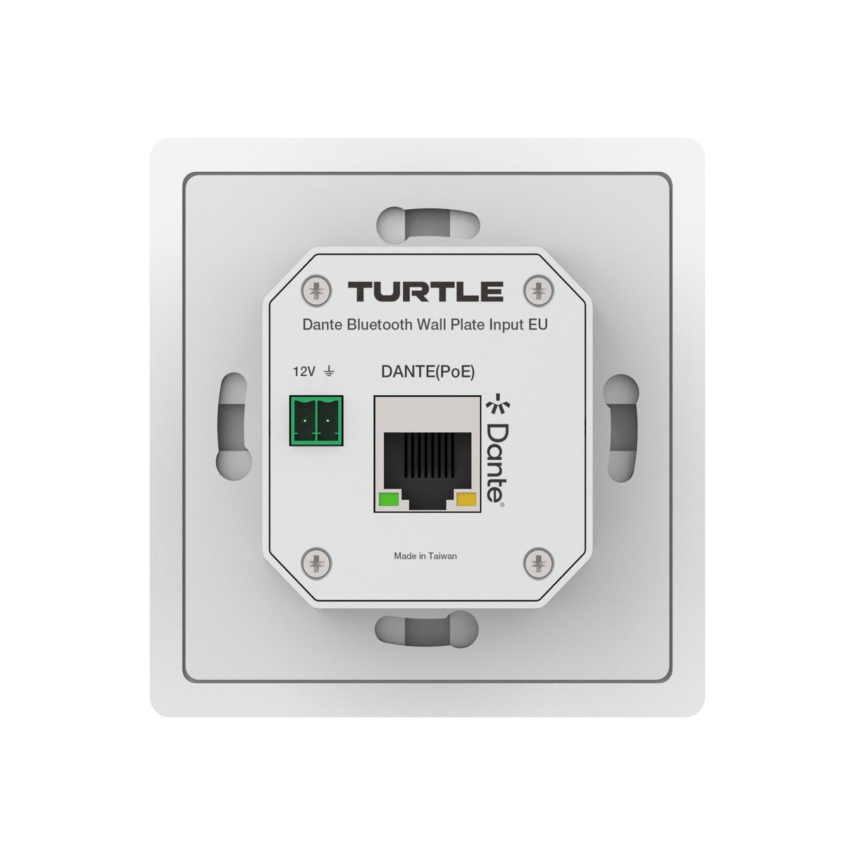 Turtle AV BTWP-EU Dante Bluetooth Wallplate EU Wall Box White