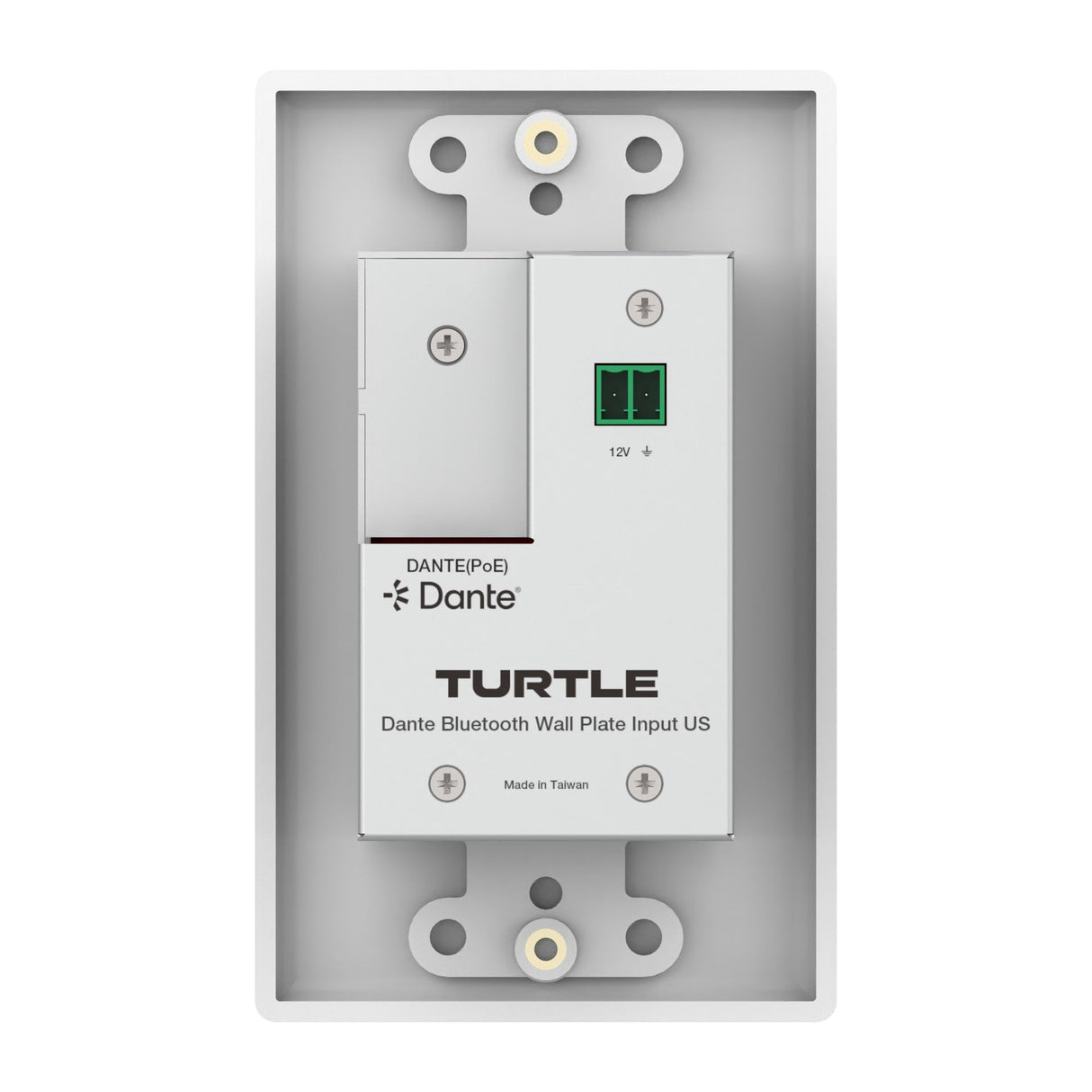 Turtle AV BTWP-US Dante Bluetooth Wallplate 1-Gang Decora White