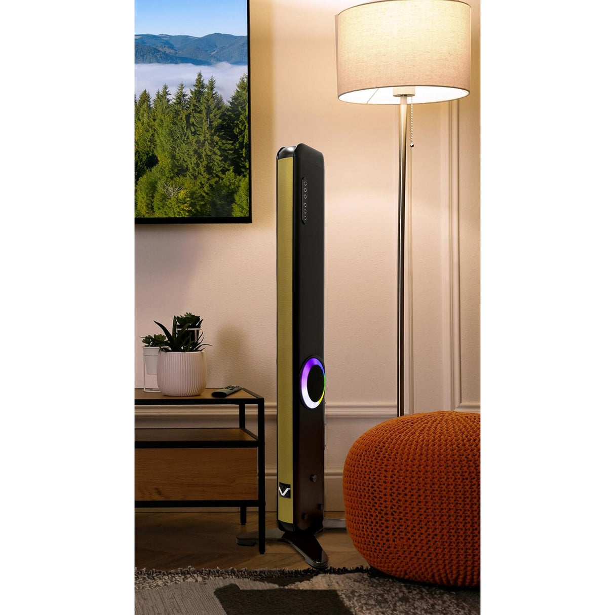 VocoPro Aura Singer 100W Tower Karaoke System with Wireless Mics