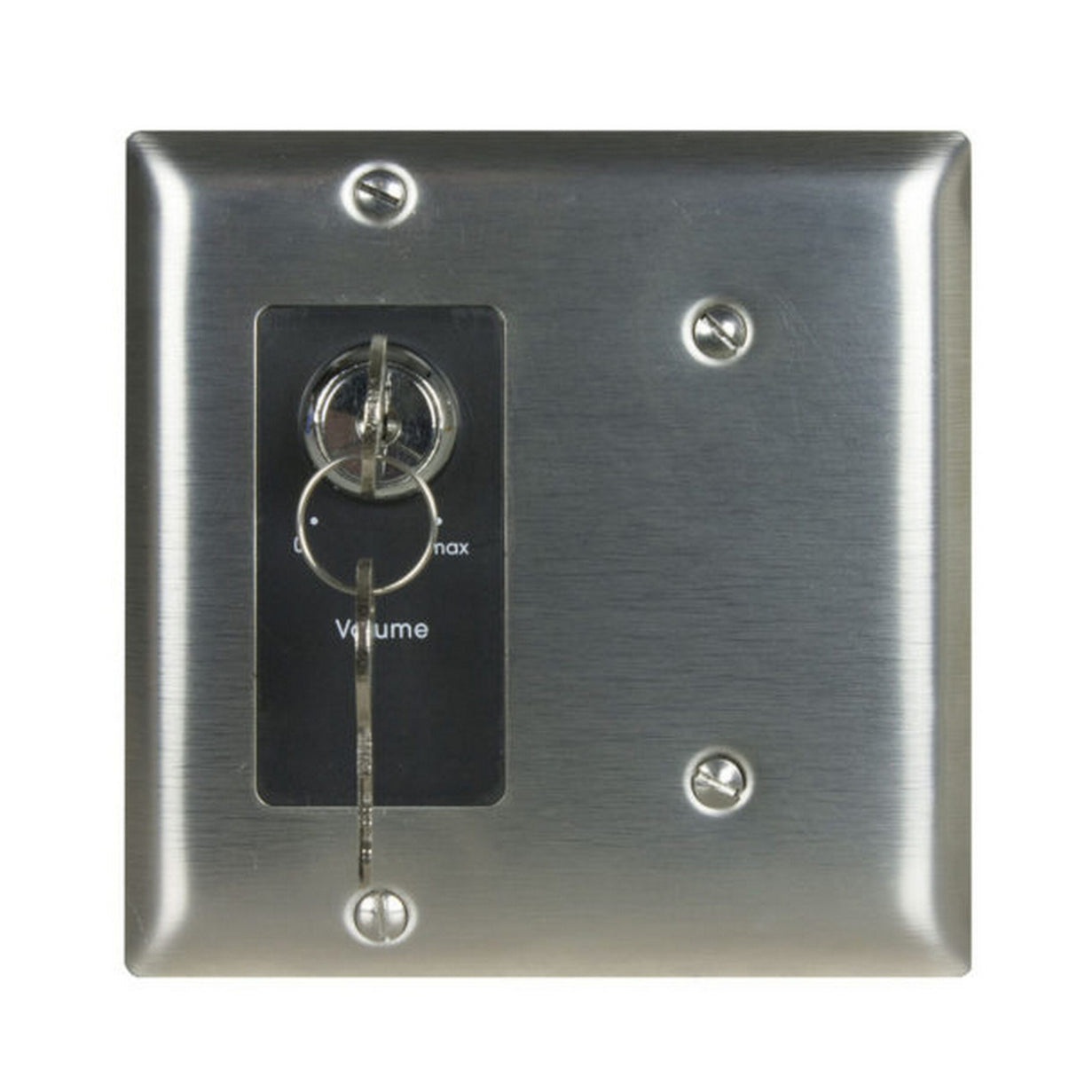 Lowell KL200-DSB 200W 2-Gang Decorator Wall Plate with Key Switch Stainless Steel/Black