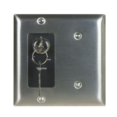 Lowell KL200-DSB 200W 2-Gang Decorator Wall Plate with Key Switch Stainless Steel/Black