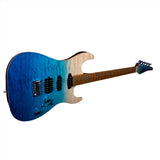 JET Guitars JS-1000 QTBL HSS Mahogany Body Electric Guitar with Quilted Top - guitar