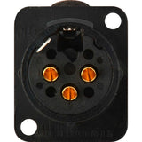 Neutrik NC3FD-L-B-1 3-Pin Female XLR Panel Chassis Mount Connector, Latching, Gold Contacts