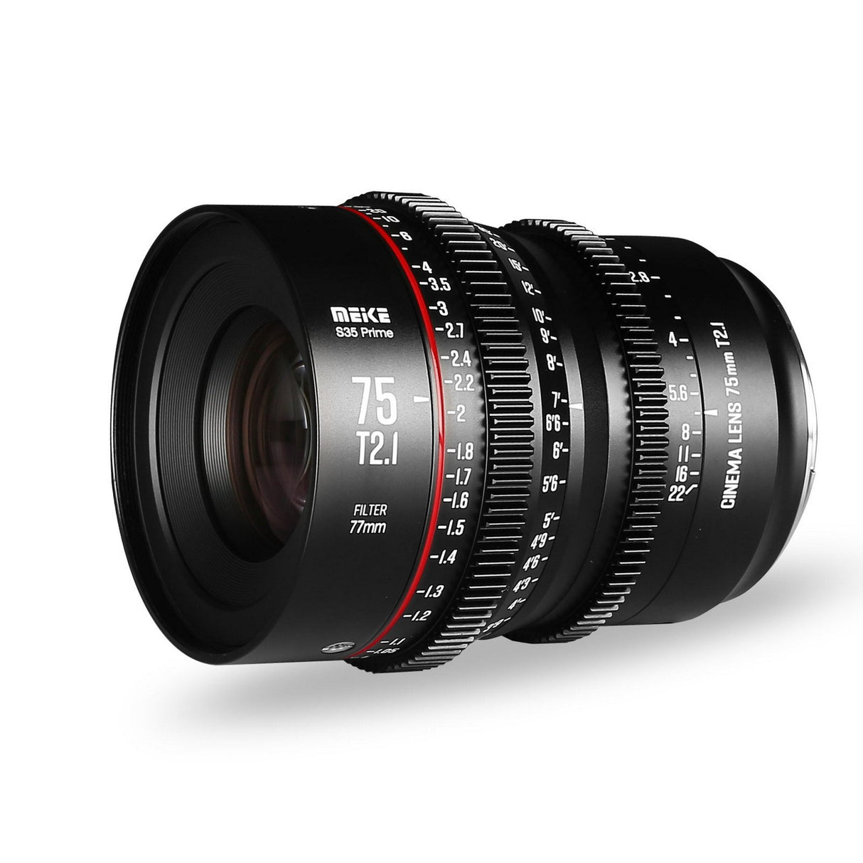 Meike S75T21-EF Cinema Super35 Cinema Prime 75mm T2.1 EF Mount Lens