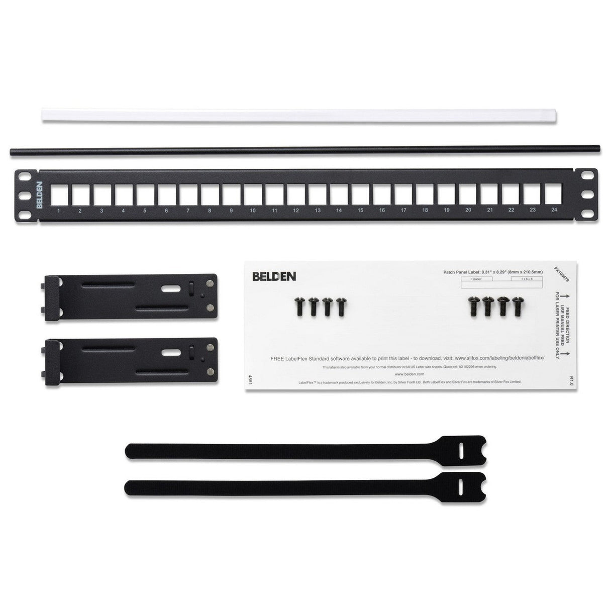 Belden AX103114 24 Port 1RU KeyConnect Modular Blank Patch Panel Black