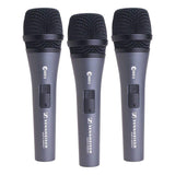 Sennheiser e835-S 3 Pack Cardioid Dynamic Microphones with Clips Carrying Pouches