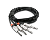 Hosa HSS-020X2 Dual REAN 1/4-Inch TRS to 1/4-Inch TRS Pro Stereo interconnect Cable 20-Feet